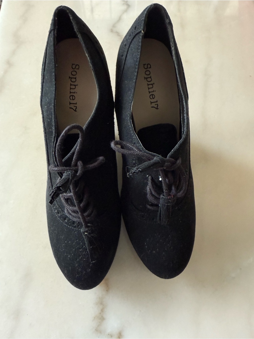 Sophie17 Black Suede Lace-Up Women's Boots